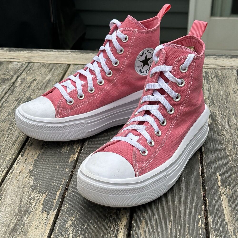 Converse Chuck Taylor All Star Move Size 6 Pink High Top Sneakers
